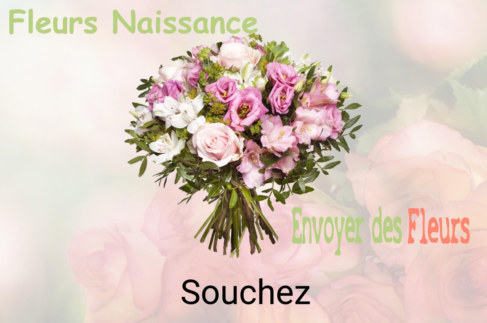 Bouquet de fleurs de naissance livré à Souchez